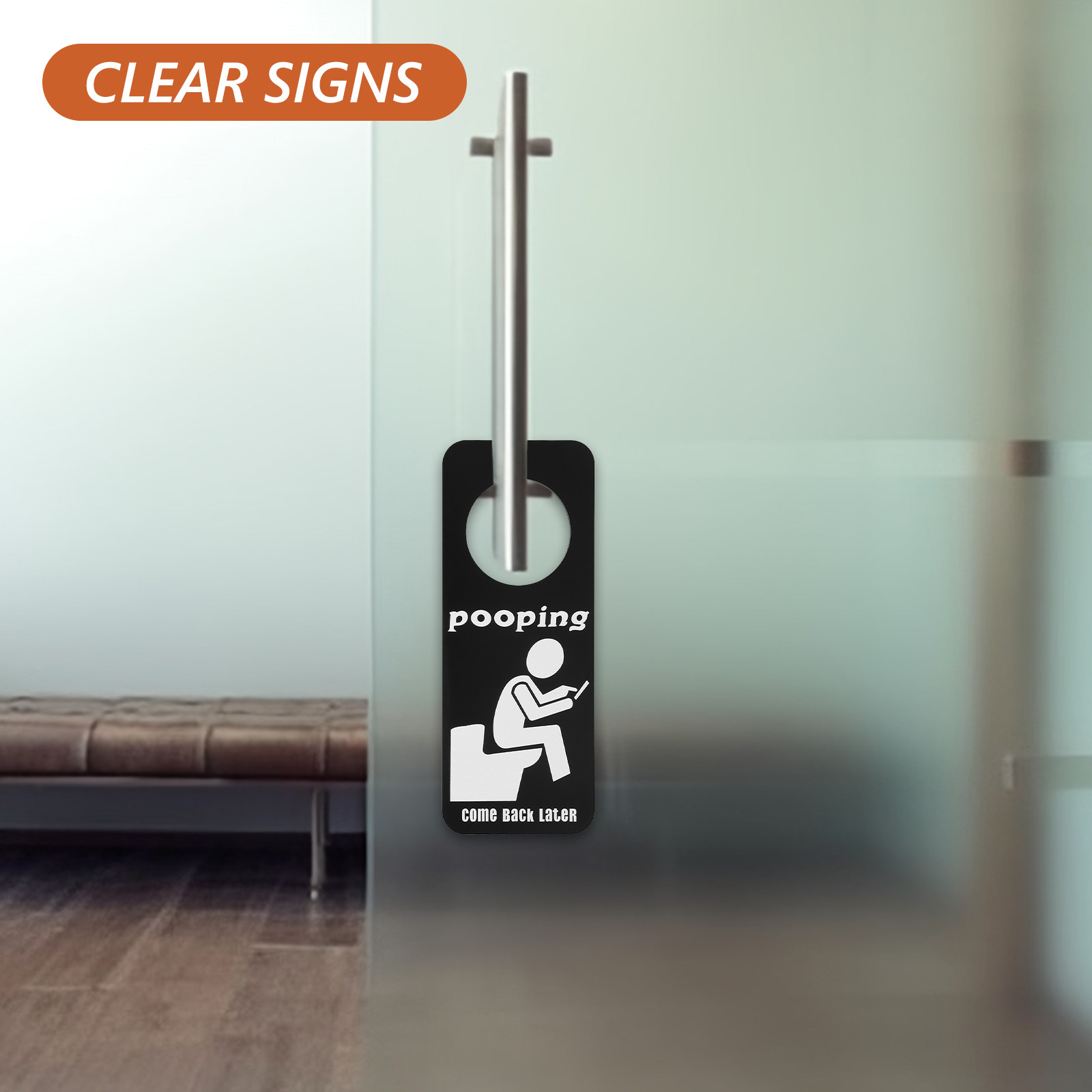 Home Bathroom Occupied Sign - Divertente Cartello da Appendere per Porta