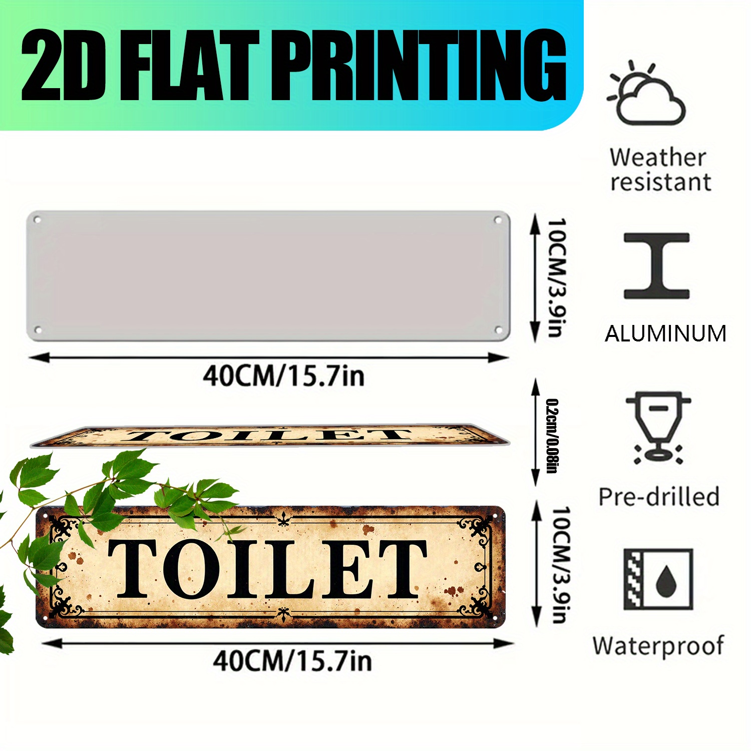 Targa da parete piatta 2D in a - Home Bathroom Decor recensione e prezzo